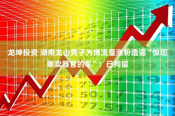 龙坤投资 湖南龙山男子为博流量涨粉造谣“惊现贩卖器官的车”！已拘留